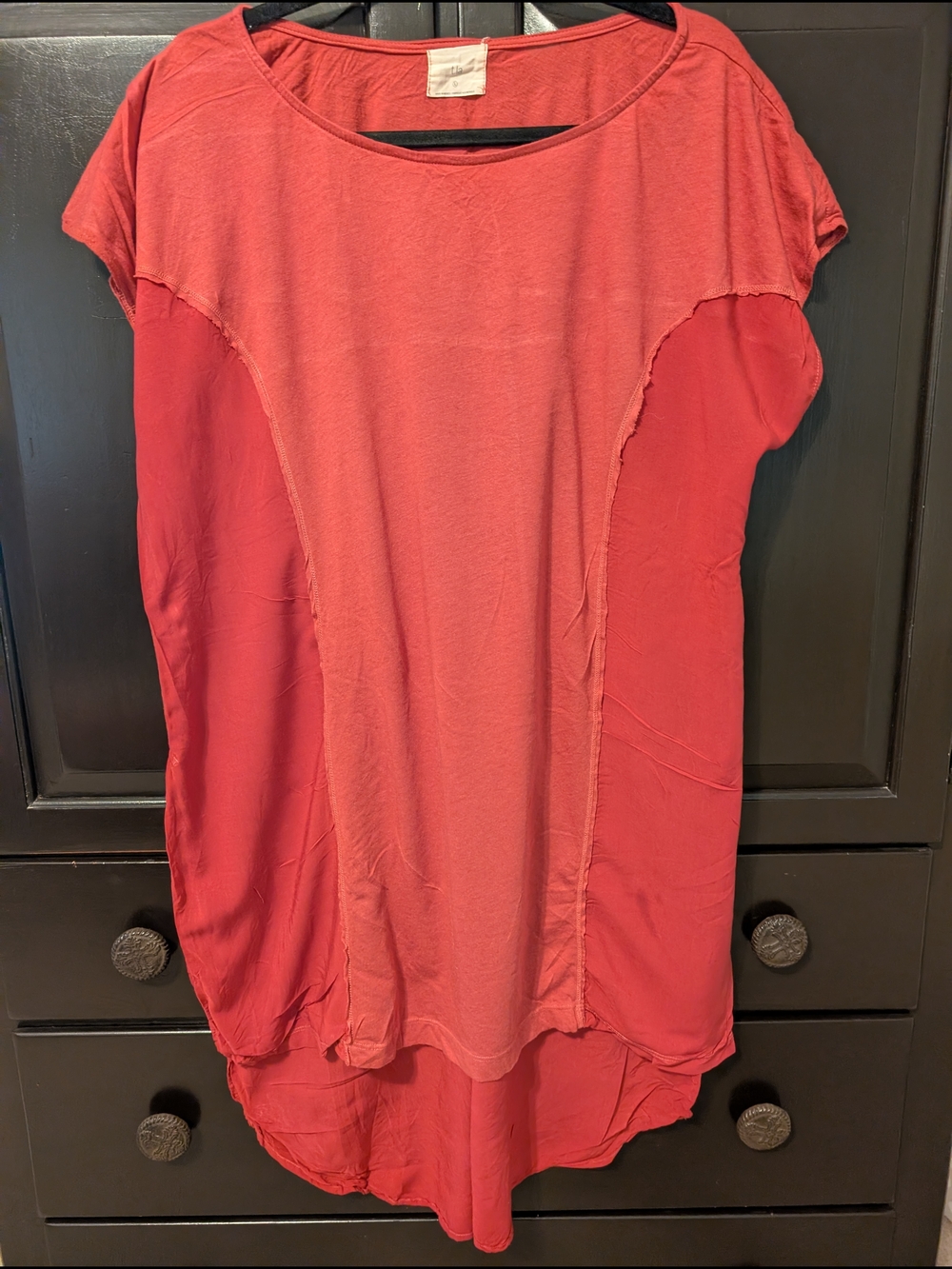 Anthropolgie TLA Coral Red Layered Tunic Top
